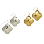 Wholesale hammered Metal Clover Drop Earrings L