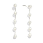 Wholesale pearl Beaded Cobra Chain Link Earrings L