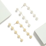 Wholesale pearl Beaded Cobra Chain Link Earrings L