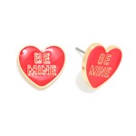 Wholesale bE MINE Enamel Heart Stud Earrings L