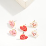 Wholesale bE MINE Enamel Heart Stud Earrings L