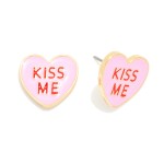 Wholesale kISS ME Enamel Heart Stud Earrings L