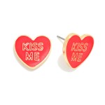 Wholesale kISS ME Enamel Heart Stud Earrings L