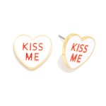 Wholesale kISS ME Enamel Heart Stud Earrings L