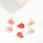 Wholesale kISS ME Enamel Heart Stud Earrings L