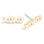 Wholesale xOXO Enamel Heart Stud Earrings L