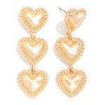 Wholesale linked Puffy Heart Post Drop Earrings L