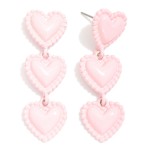 Wholesale linked Puffy Heart Post Drop Earrings L