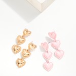 Wholesale linked Puffy Heart Post Drop Earrings L