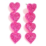 Wholesale linked Painted Metal Pave Rhinestone Hearts Post Drop Earrings L