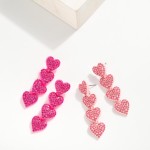 Wholesale linked Painted Metal Pave Rhinestone Hearts Post Drop Earrings L