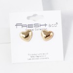 Wholesale puffy Heart Stud Earrings L