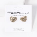 Wholesale pave Rhinestone Heart Stud Earrings L
