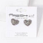 Wholesale pave Rhinestone Heart Stud Earrings L