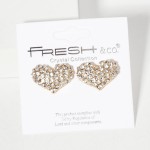 Wholesale pave Rhinestone Puffy Heart Stud Earrings L