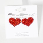 Wholesale pave Rhinestone Puffy Heart Stud Earrings L