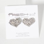 Wholesale pave Rhinestone Puffy Heart Stud Earrings L