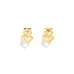 Wholesale metal Triple Heart Stud Earrings L