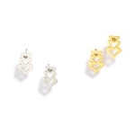 Wholesale metal Triple Heart Stud Earrings L