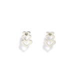 Wholesale metal Triple Heart Stud Earrings L