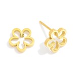 Wholesale metal Hollow Flower Stud Earrings L