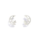 Wholesale hallow Metal Moon Stud Earrings Stars L