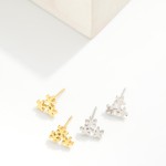 Wholesale metal Flower Cluster Stud Earrings L