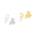 Wholesale metal Moon Star Stud Earrings L