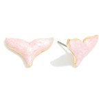 Wholesale marbled Glitter Enamel Whale Tale Stud Earrings L