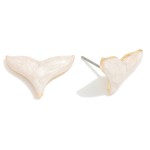 Wholesale marbled Glitter Enamel Whale Tale Stud Earrings L