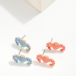 Wholesale glitter Enamel Sea Horse Large Stud Earrings L