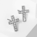 Wholesale rhinestone Studded Cross Drop Earrings L