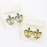 Wholesale enamel Fleur De Lis Drop Earrings L