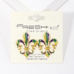 Wholesale enamel Fleur De Lis Drop Earrings L