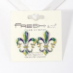 Wholesale enamel Fleur De Lis Drop Earrings L