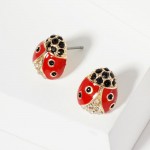 Wholesale rhinestone Studded Lady Bug Stud Earrings L