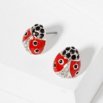 Wholesale rhinestone Studded Lady Bug Stud Earrings L