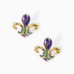 Wholesale enamel Fleur De Lis Stud Earrings L