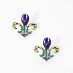 Wholesale enamel Fleur De Lis Stud Earrings L