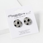 Wholesale pave Rhinestone Sports Ball Stud Earrings L