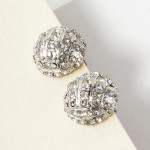 Wholesale metal Volleyball Stud Earrings Rhinestone Accents L