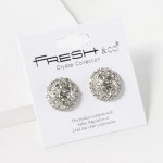 Wholesale metal Volleyball Stud Earrings Rhinestone Accents L