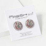Wholesale pave Rhinestone Sports Ball Stud Earrings L