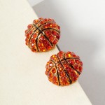 Wholesale pave Rhinestone Sports Ball Stud Earrings L