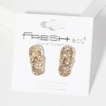 Wholesale pave Rhinestone Flip Flop Stud Earrings L