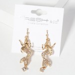 Wholesale metal Mermaid Drop Earrings Rhinestone Accents L