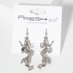 Wholesale metal Mermaid Drop Earrings Rhinestone Accents L