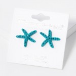 Wholesale rhinestone Studded Starfish Stud Earrings L