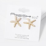 Wholesale rhinestone Studded Starfish Stud Earrings L