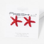 Wholesale rhinestone Studded Starfish Stud Earrings L